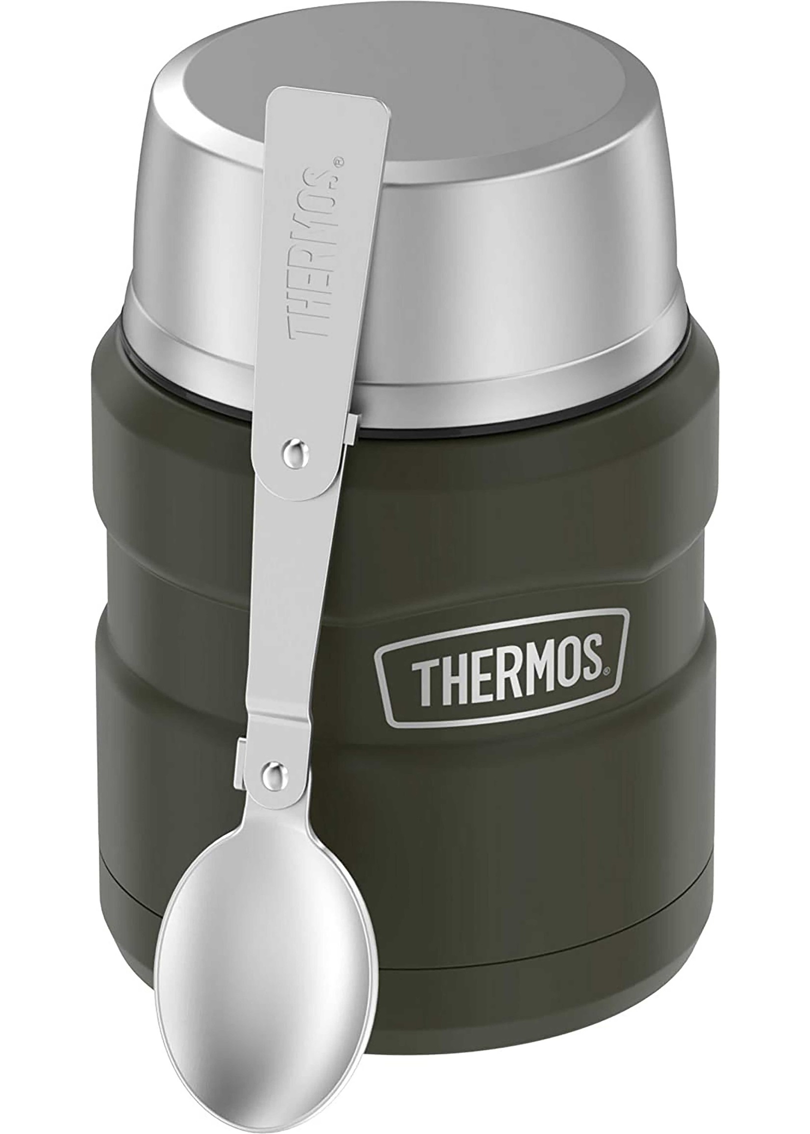 THERMOS 470ML Thermos SS Food Jar With Spoon - Green matte