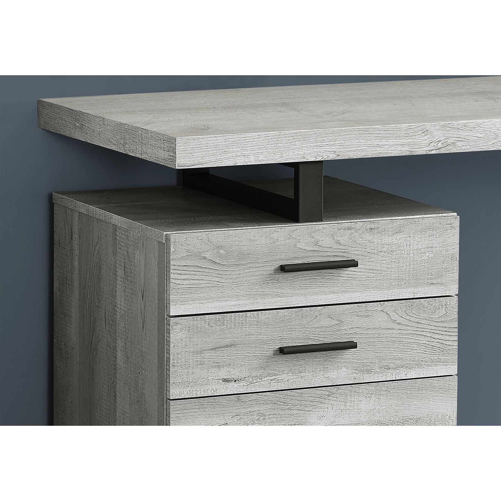COMPUTER DESK - 48"L / GREY RECLAIMED WOOD / BLACK METAL