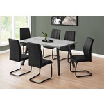 Table à Manger 36x60-pouces Gris et Métal Noir