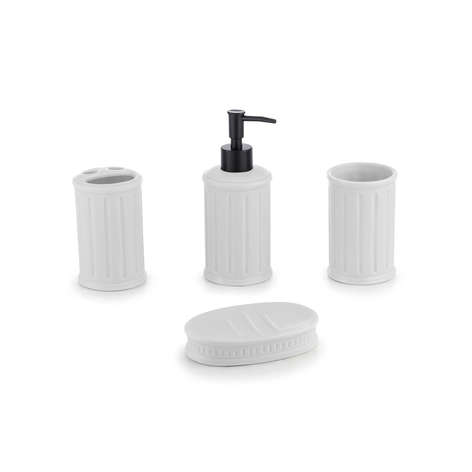 ITY INTERNATIONAL Ensemble de 4 mcx Pour Salle de Bain, Blanc