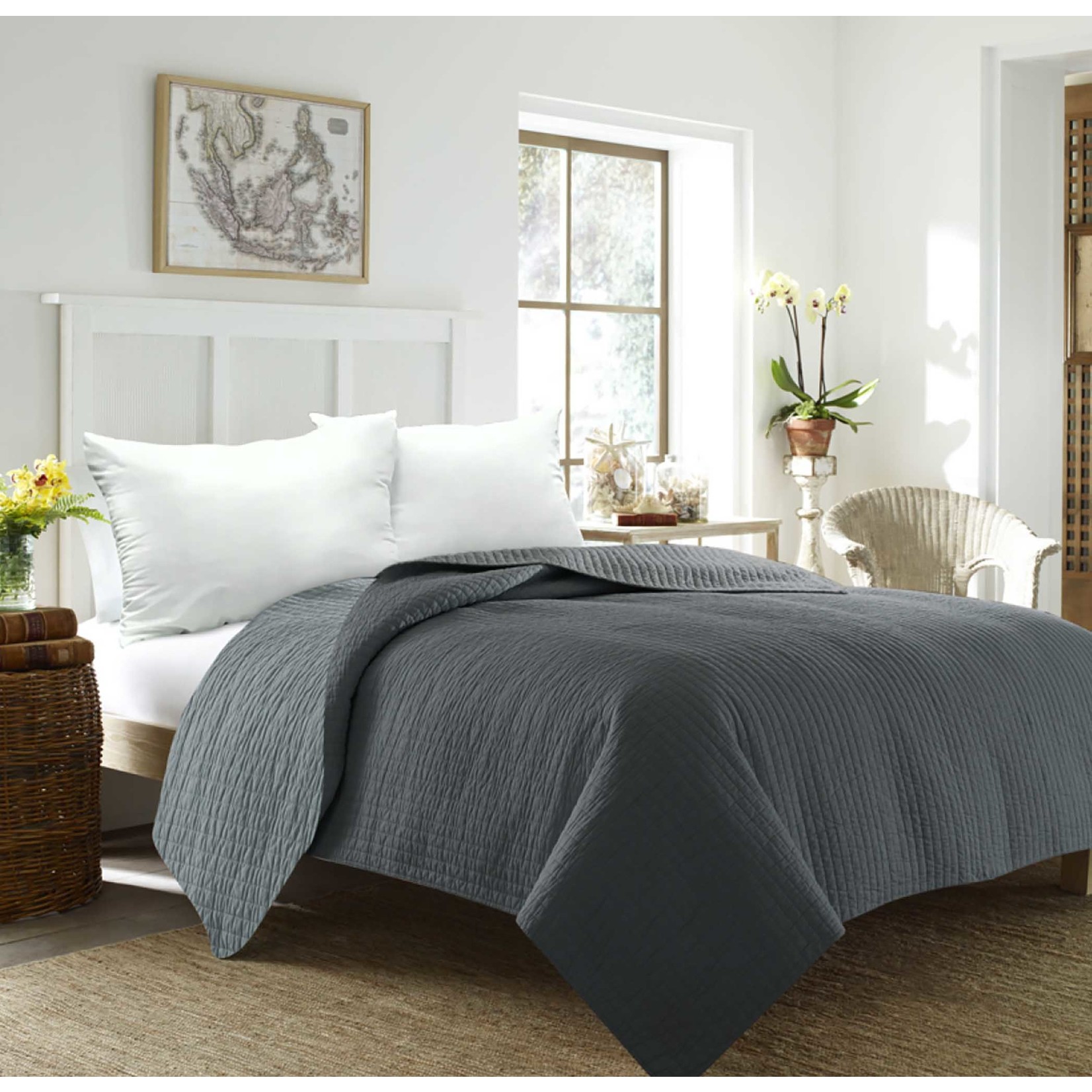 1PC Courtepointe en Couleur Solide Assortie