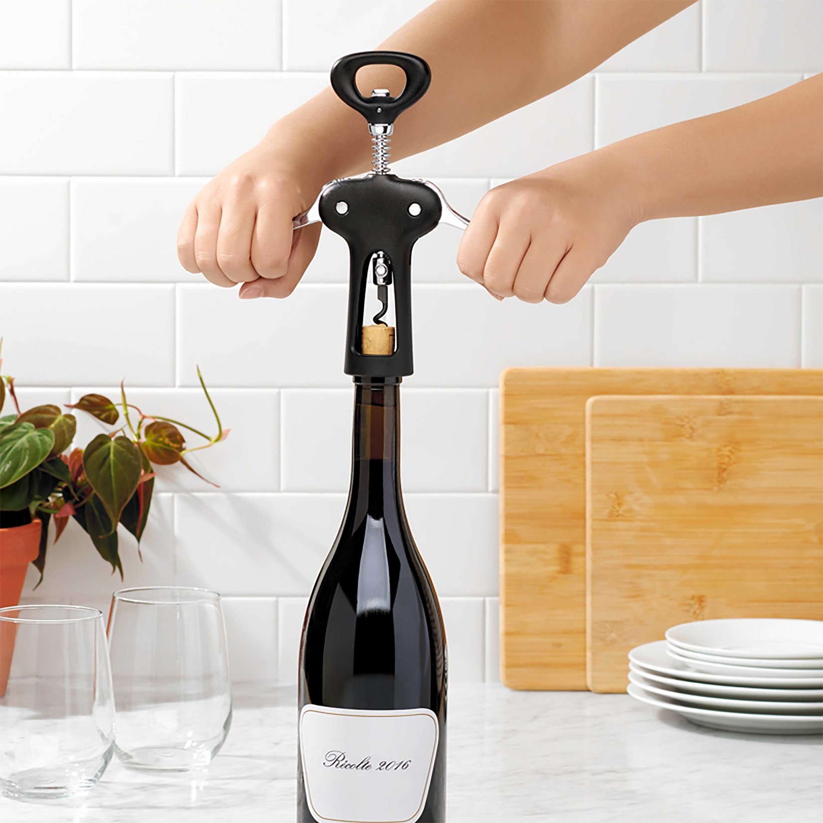 Danesco OXO Bottle Opener Lever - Winged Corkscrew