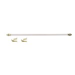 5/8 inch Diameter Cafe Rod in White with Gold End caps