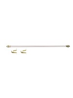 5/8 inch Diameter Cafe Rod in White with Gold End caps