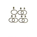 Set of 7 Ring Clips Brushed Nickel 40mm Diameter