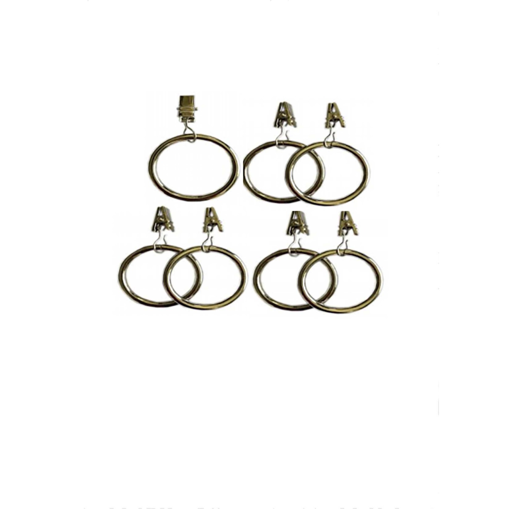Set of 7 Ring Clips Brushed Nickel 40mm Diameter