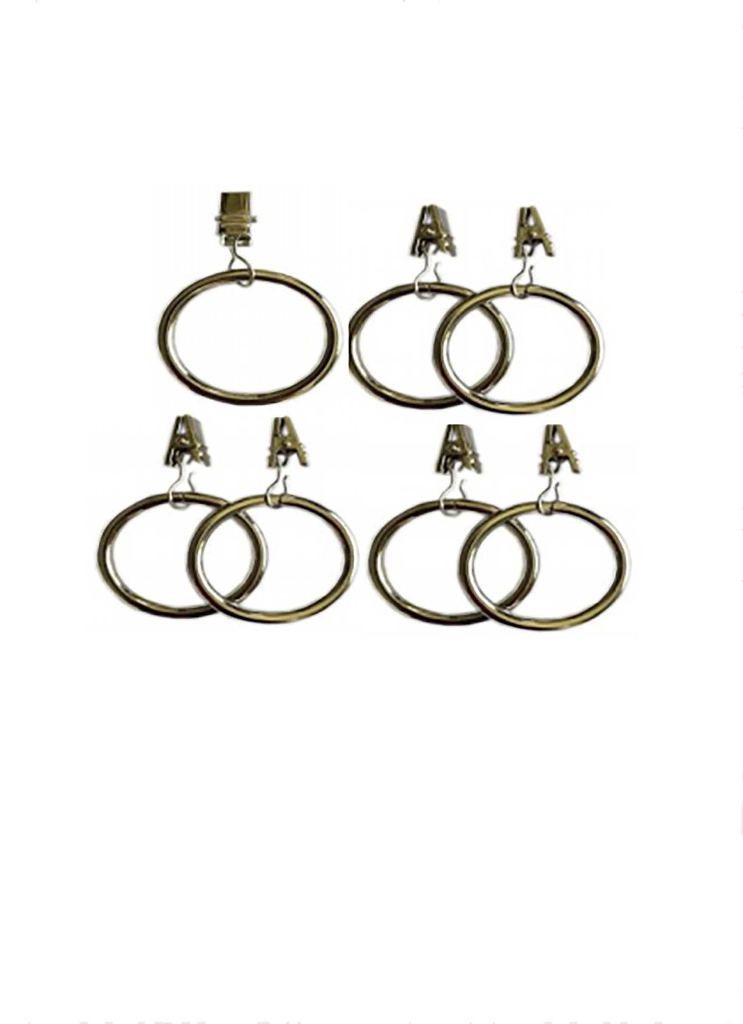 Set of 7 Ring Clips Brushed Nickel 40mm Diameter MAISON CAPLAN