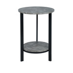 ITY INTERNATIONAL Grey Cement Look Accent Table, Plant Stand Pedestal, Round 32-inch