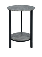 ITY INTERNATIONAL Grey Cement Look Accent Table, Plant Stand Pedestal, Round 32-inch