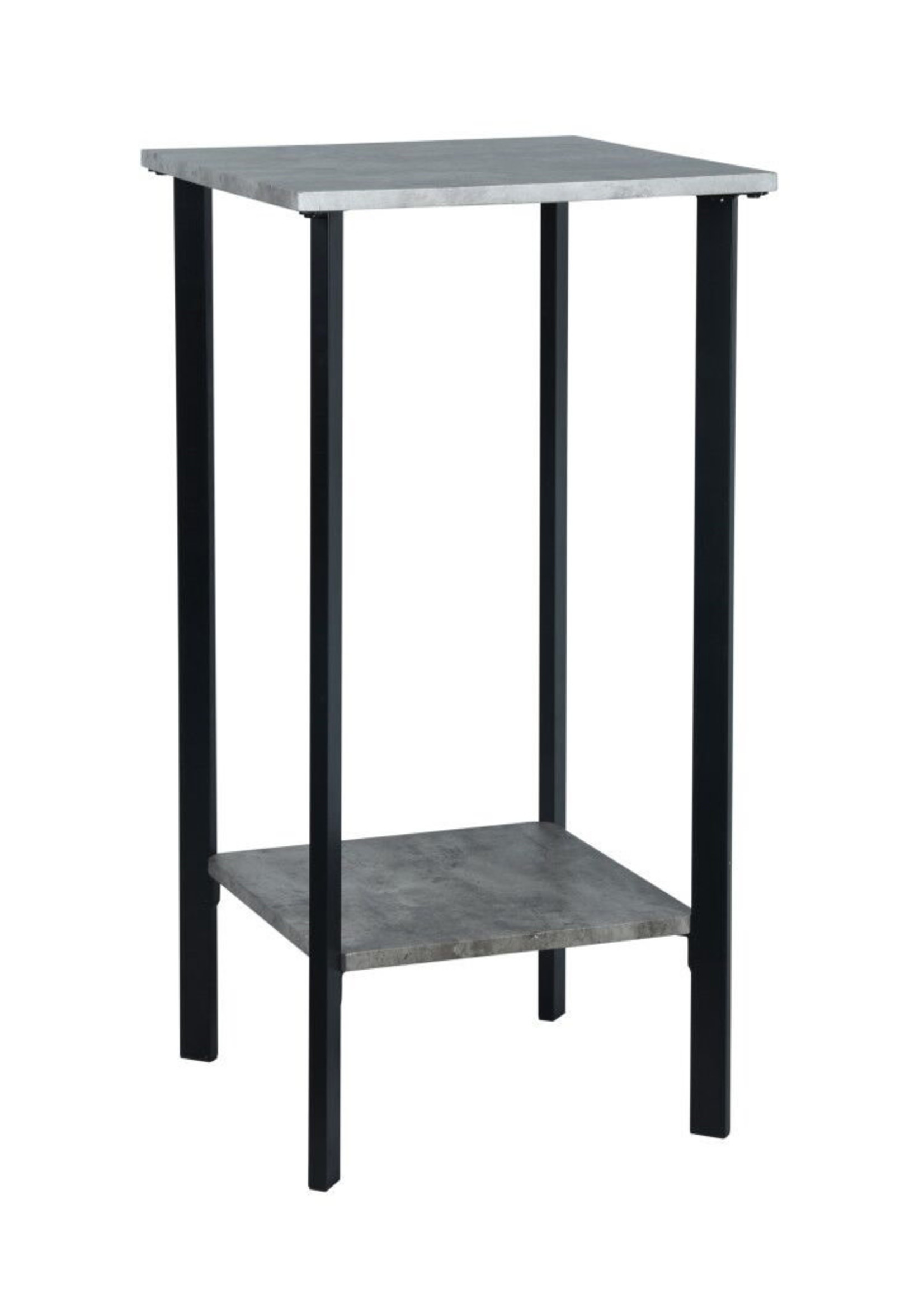 ITY INTERNATIONAL Grey Cement Look Accent Table, Plant Stand Pedestal, Square 32-inch