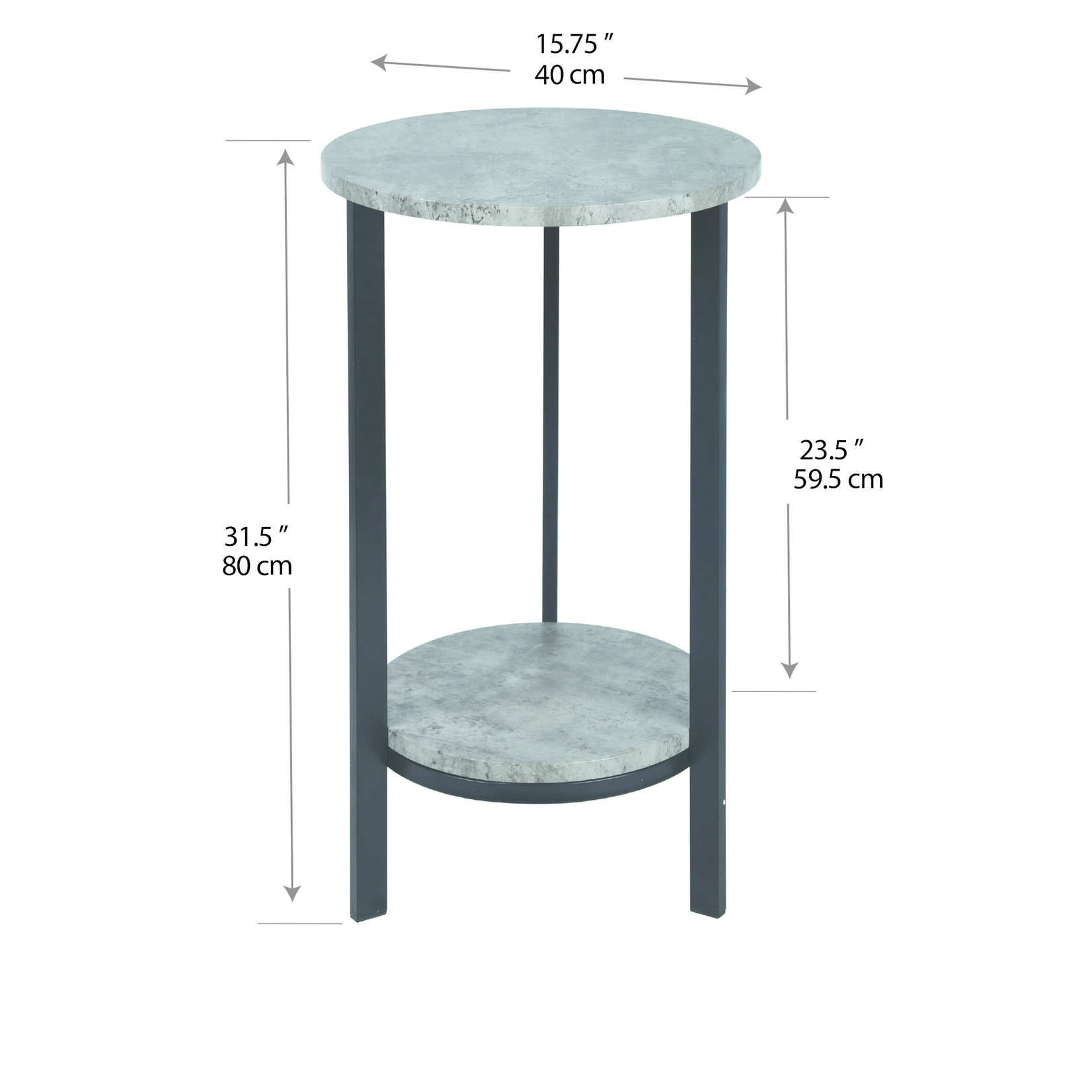 ITY INTERNATIONAL TABLE D'APPOINT RONDE 2 NIVEAUX 32H
