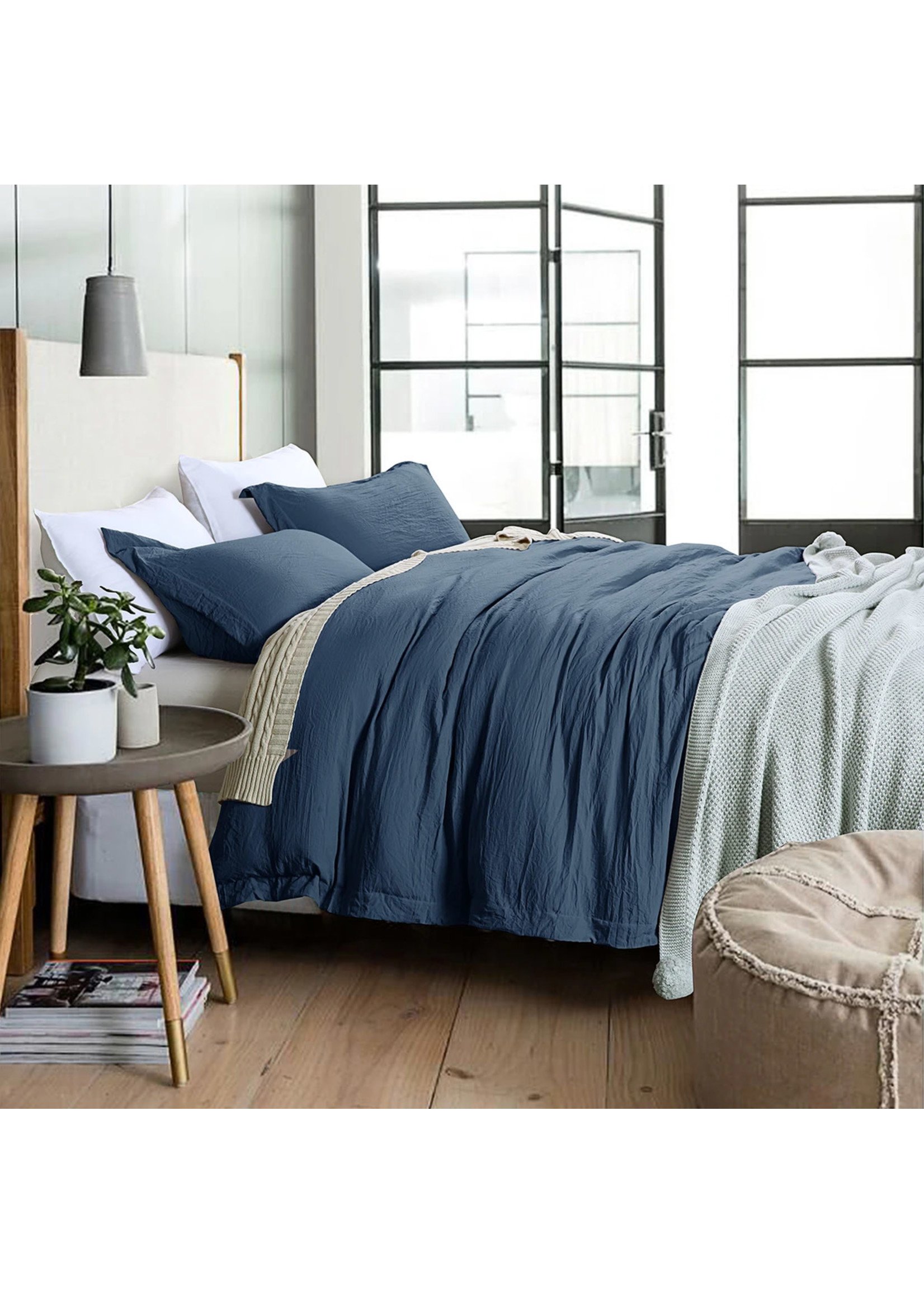 Denim Stone Washed Duvet Cover Set