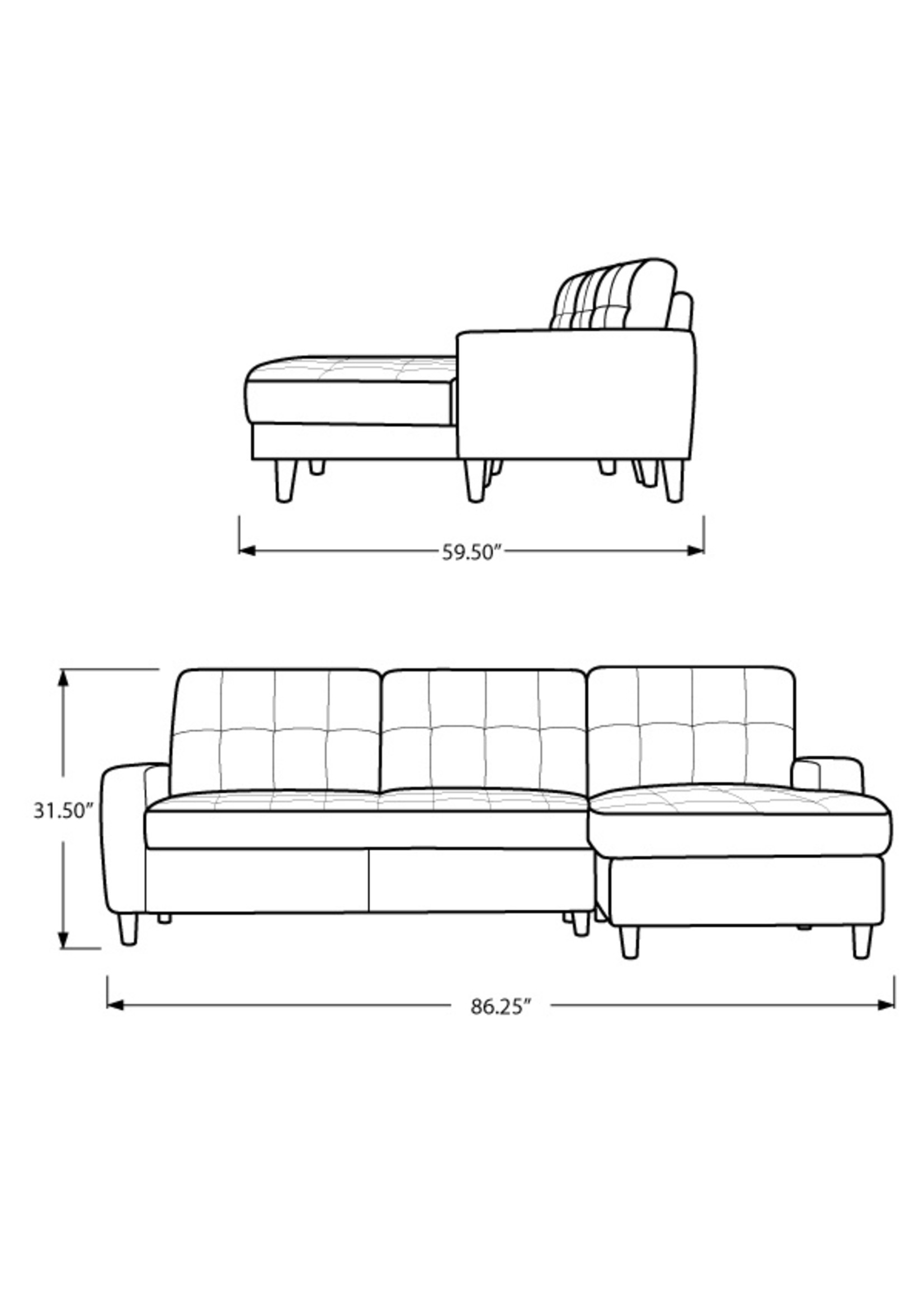 TYLER  SOFA  LOUNGER, BLACK