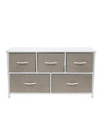 Nola Home Fabric Dresser Chest with 5 Drawer,  White