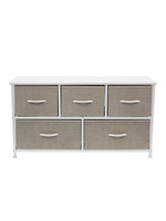 Nola Home Fabric Dresser Chest with 5 Drawer, Wide Storage Closet Organizer For Bedroom Living Room