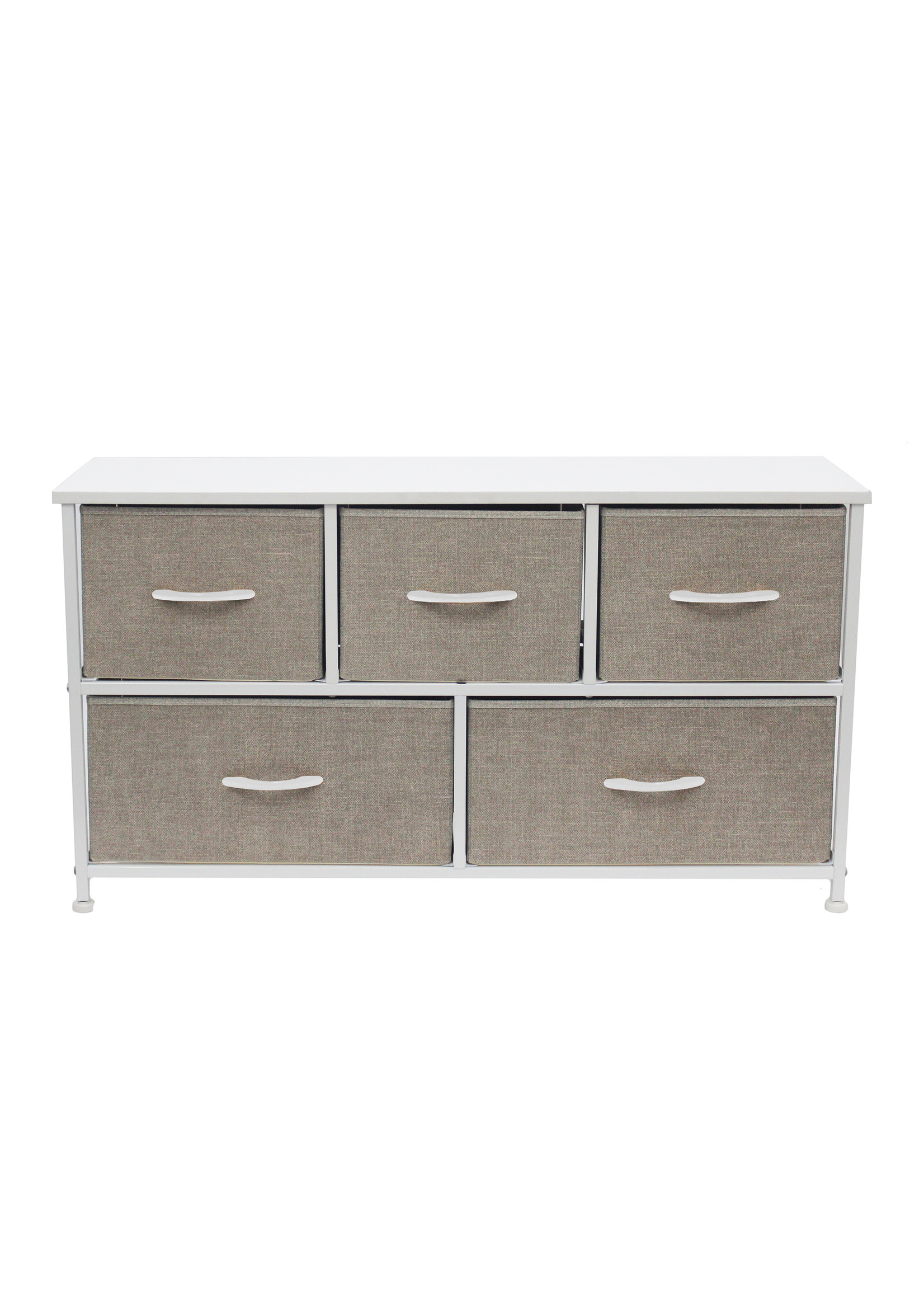Nola Home Fabric Dresser Chest with 5 Drawer, Wide Storage Closet Organizer For Bedroom Living Room