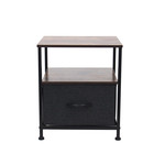 TABLE D'APPOINT  AVEC 1 TIROIR, NOIR/GRIS