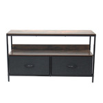 MEUBLE EN TISSU AVEC 2 TIROIRS, NOIR/GRIS