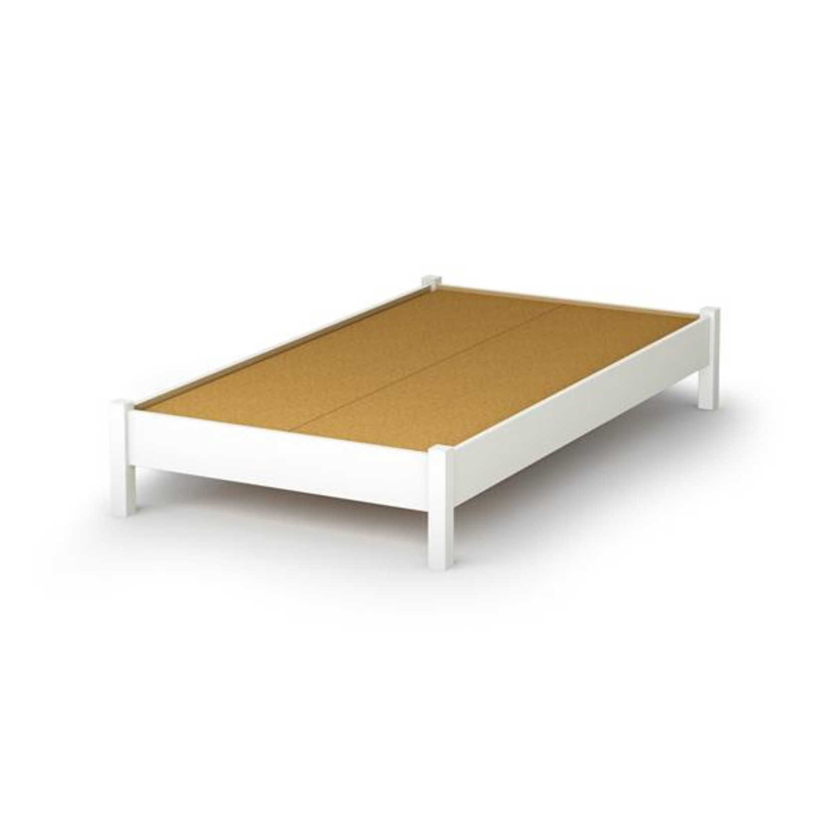 SOUTH SHORE Lit plateforme Step One, blanc, simple