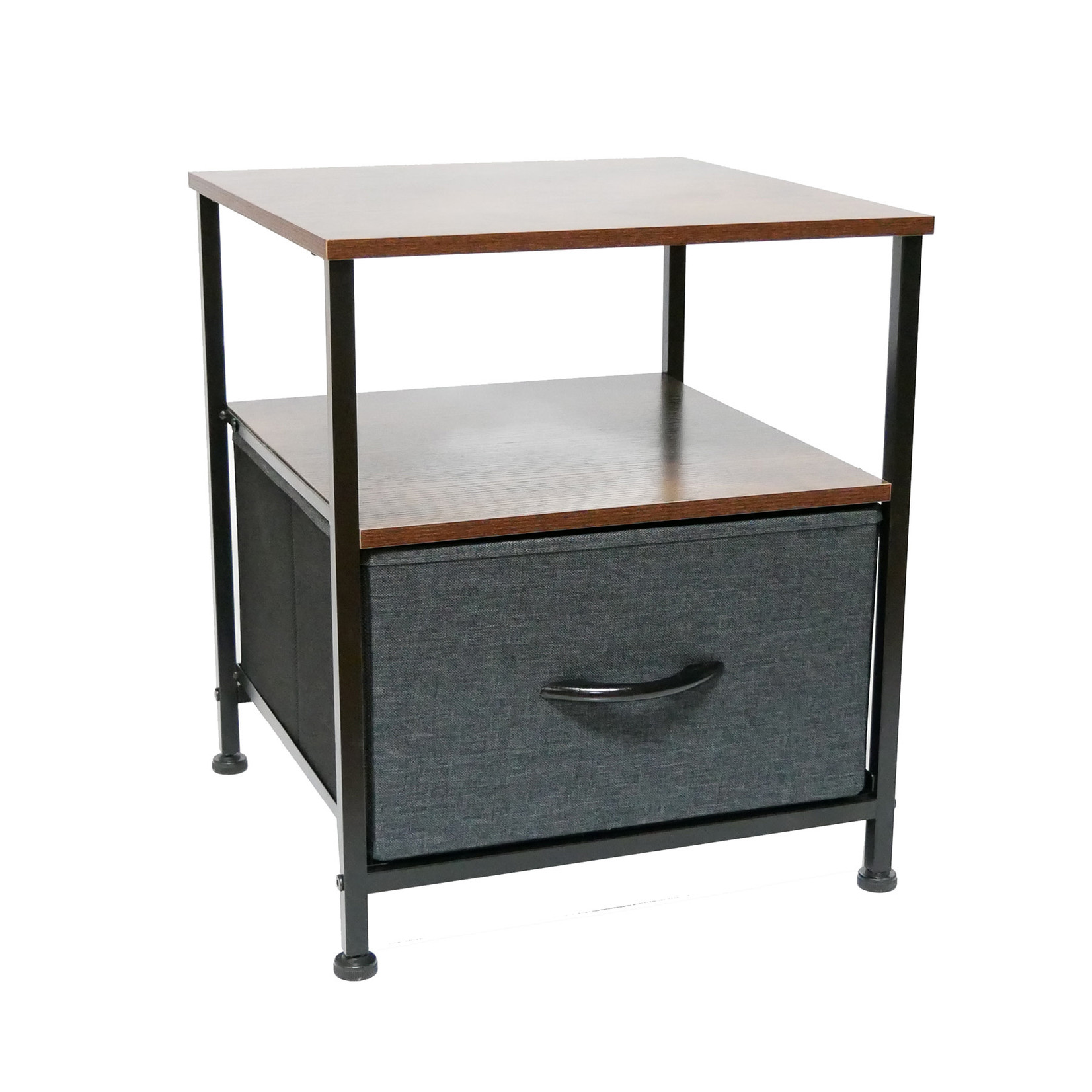 TABLE D'APPOINT AVEC 1 TIROIR, NOIR/GRIS