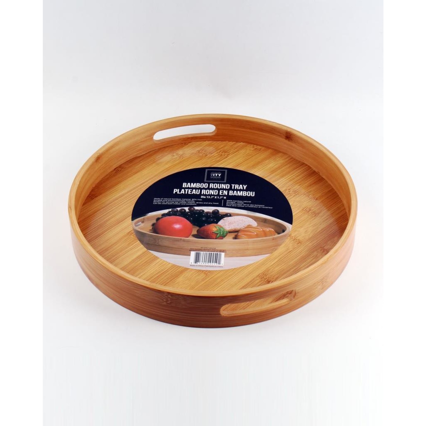 ITY INTERNATIONAL ROUND BAMBOO SERVING TRAY