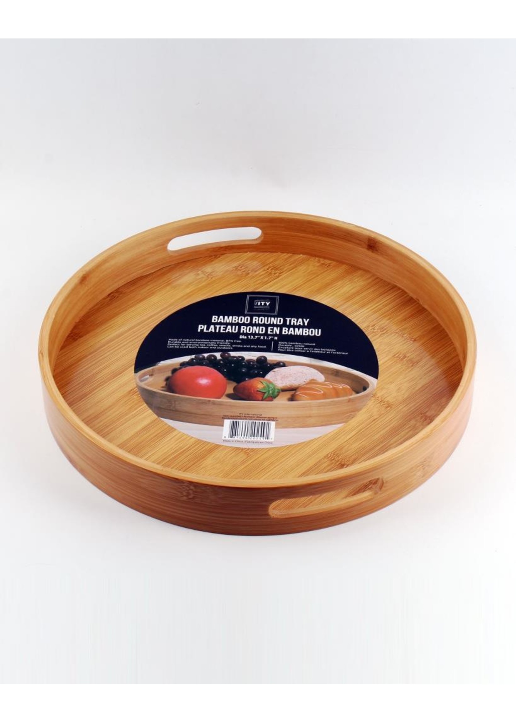 Plateaux De Service Ronds En Plastique - Lot De 4, Diamètre 36 Cm, Bord 4 Cm, Polypropylène Léger Et Résistant