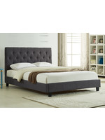 CHARCOAL UPHOLSTERED BED FRAME