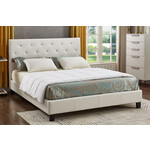 White Upholstered Platform Bed