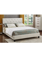 WHITE UPHOLSTERED BED FRAME