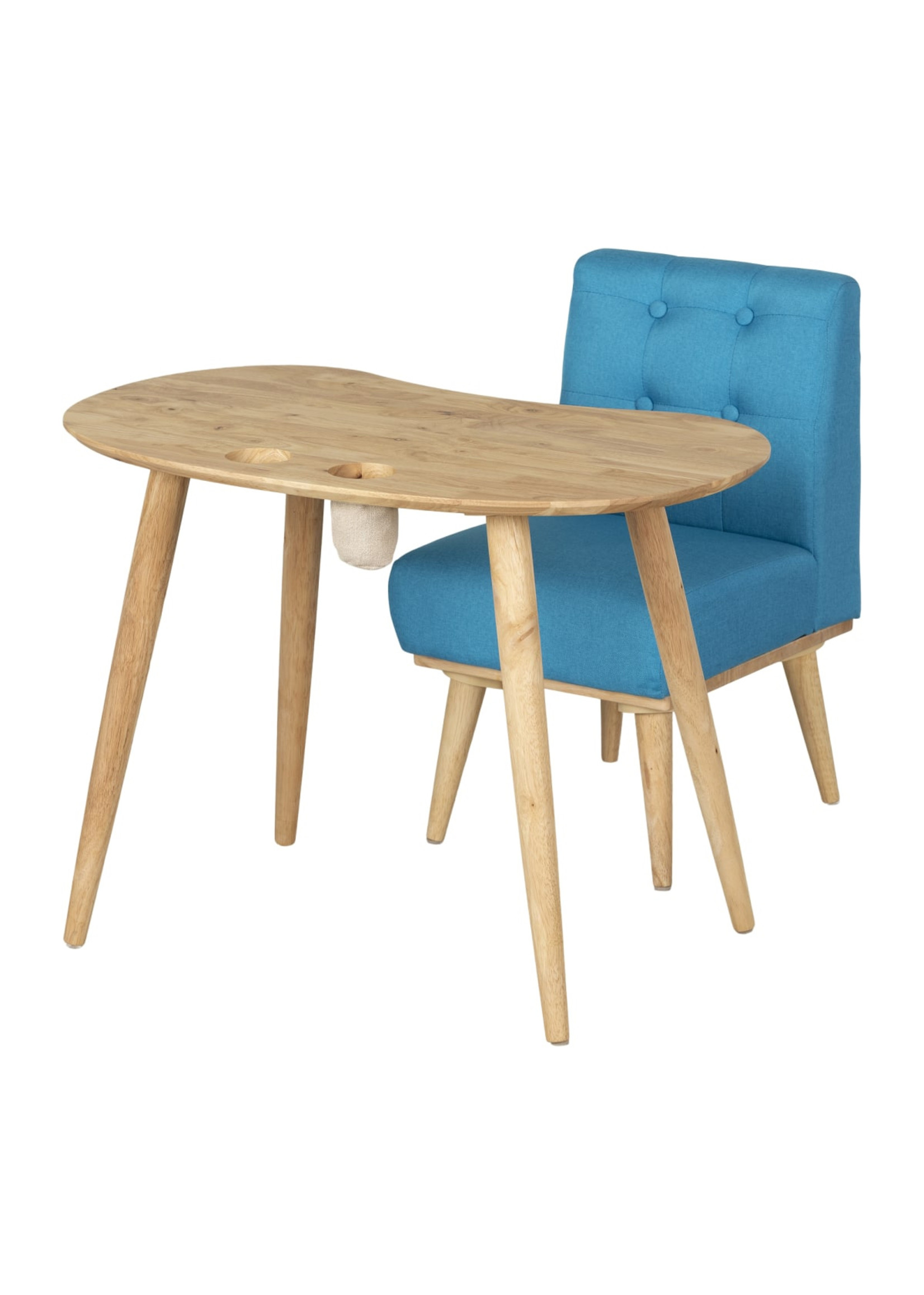 SOUTH SHORE Sweedi Solid Wood Kids Table & Chair Set, Blue