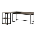 SOUTH SHORE Evane L-Shaped Desk,  Ash Oak