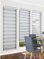 WHITE CORDLESS ZEBRA BLINDS