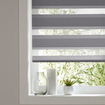 GREY CORDLESS ZEBRA BLINDS