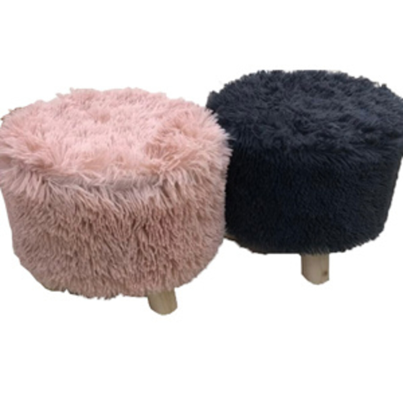 DECORATIVE FAUX FUR STOOL