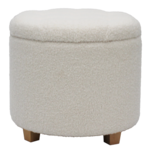 ITY INTERNATIONAL Teddy Large Round Ottoman with Storage, Black