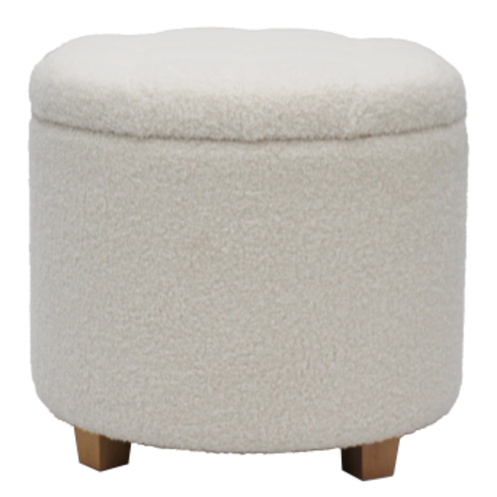 ITY INTERNATIONAL Teddy Large Round Ottoman with Storage, Black