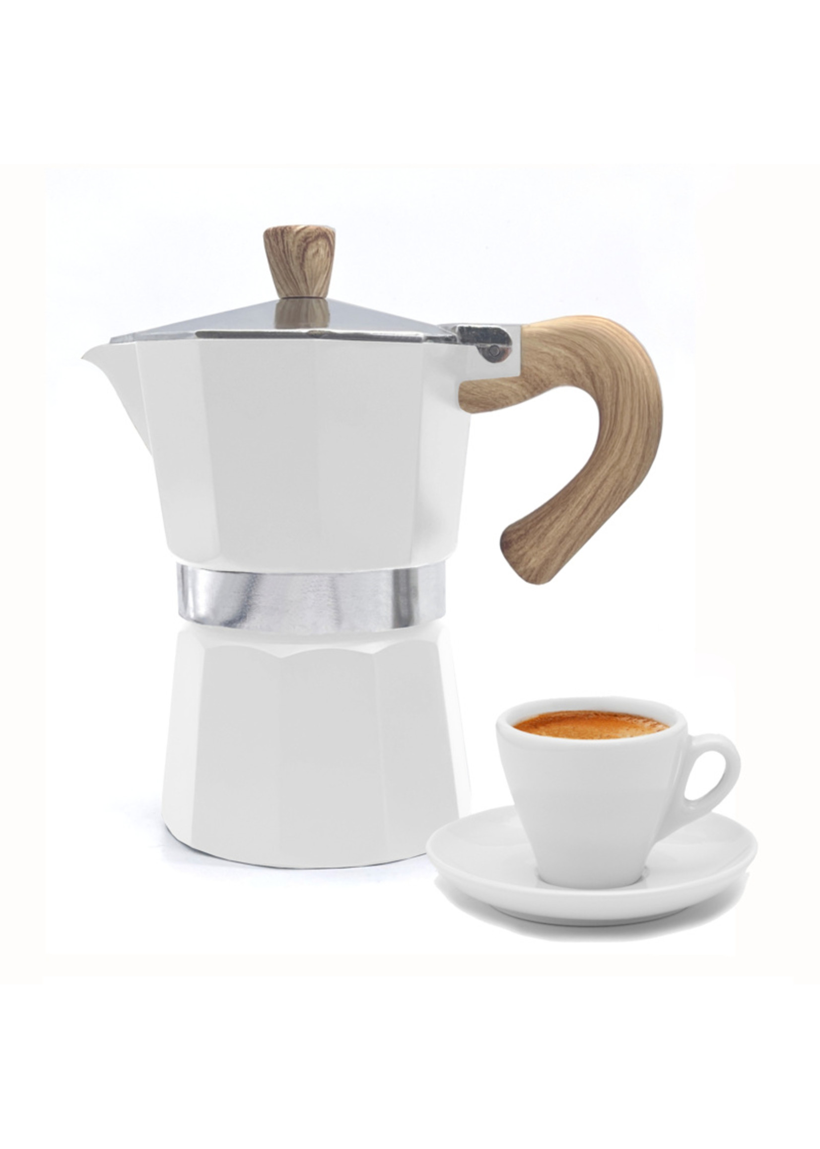 Danesco 3-cup Stovetop Espresso Maker, White