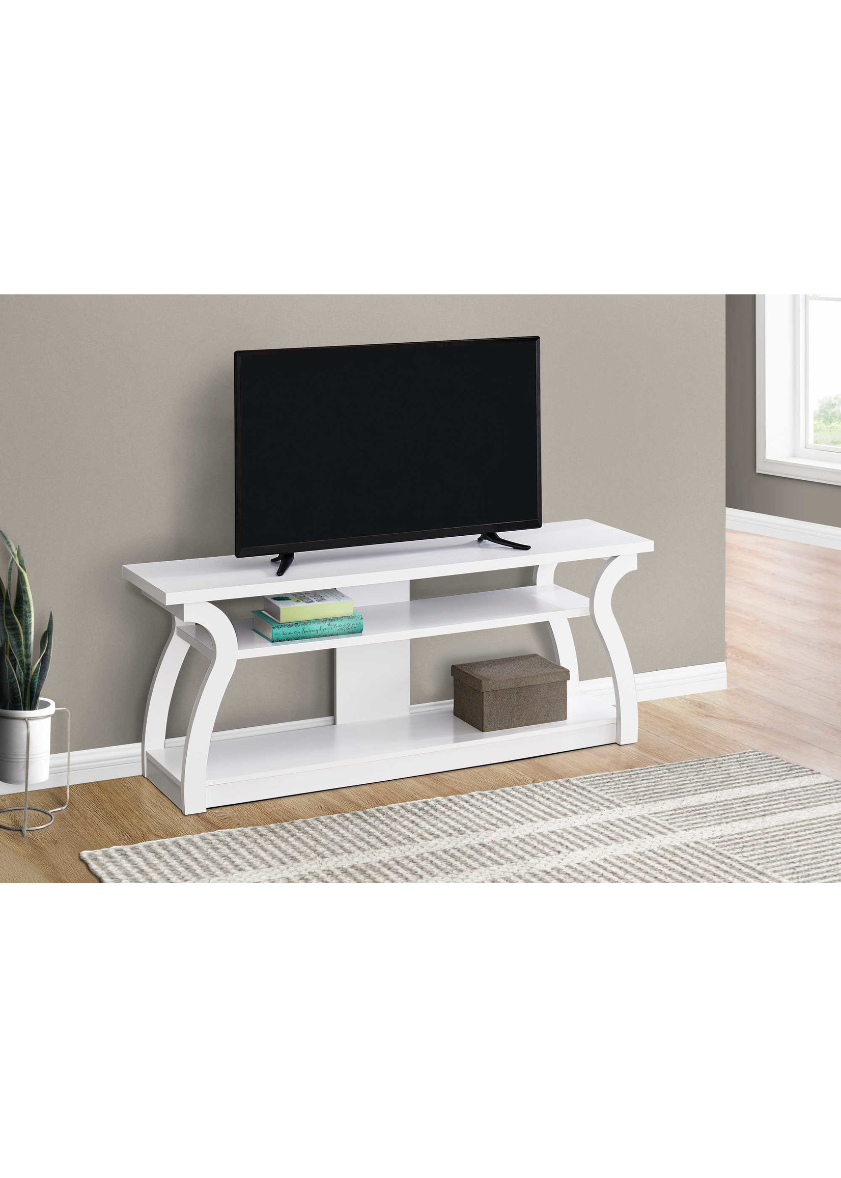 TV STAND - 60"L / WHITE