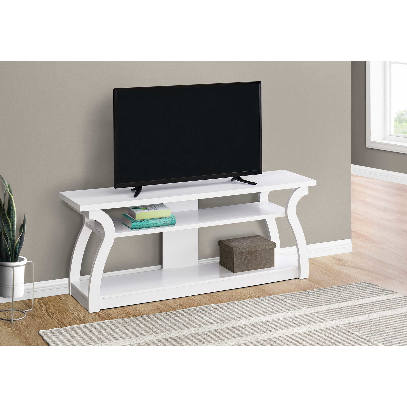 TV STAND - 60"L / WHITE