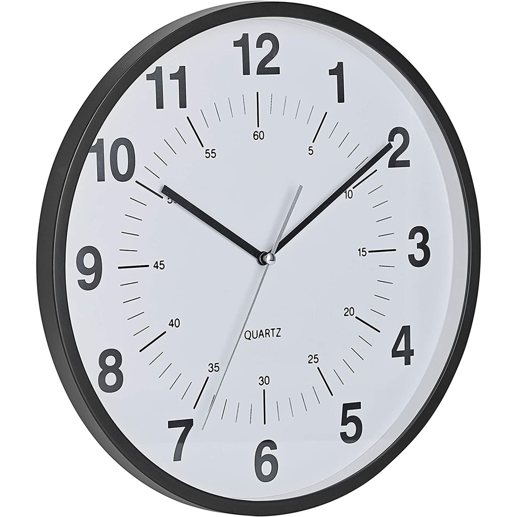 CTG BRANDS 12" Wall Clock Non-Ticking Silent, Black