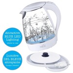 Hauz Bouilloire en verre éclairée par LED bleue 12 tasses 1,7 litre Blanc
