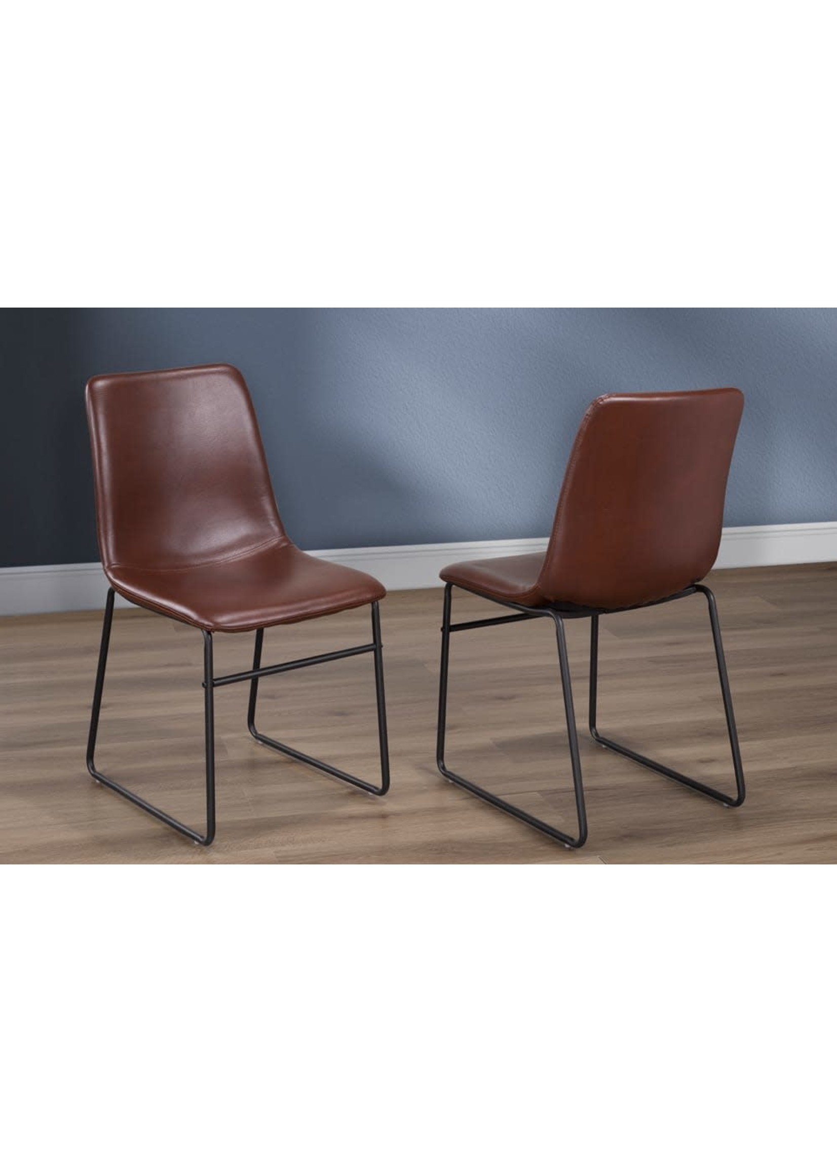 Cognac Leatherette Dining Chair