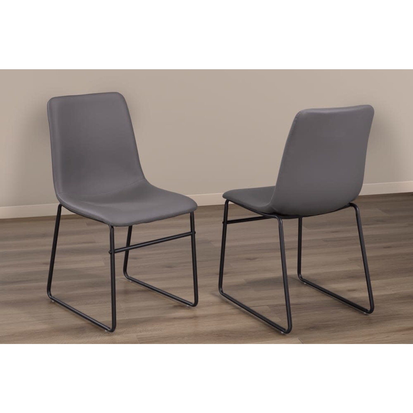 Chaise de salle à manger en Similicuir Gris