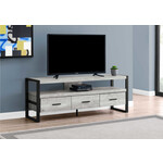 TV STAND - 60"L / GREY RECLAIMED WOOD-LOOK / 3 DRAWER