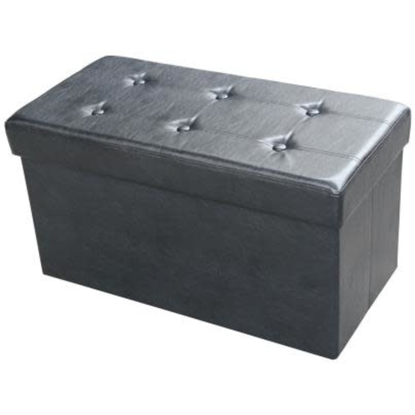 ITY INTERNATIONAL Large Black Folding Storage Ottoman