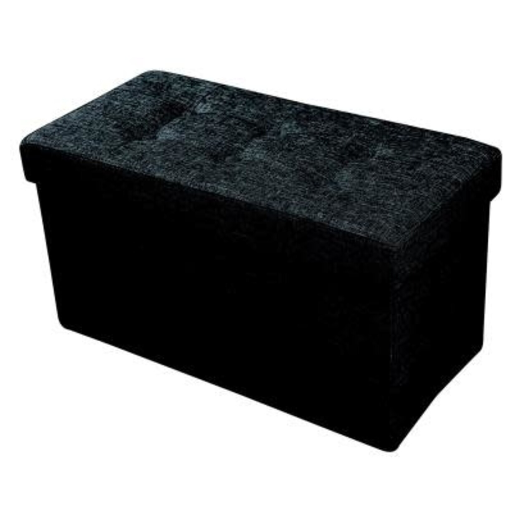 ITY INTERNATIONAL Large Black Fabric Folding Storage Ottoman