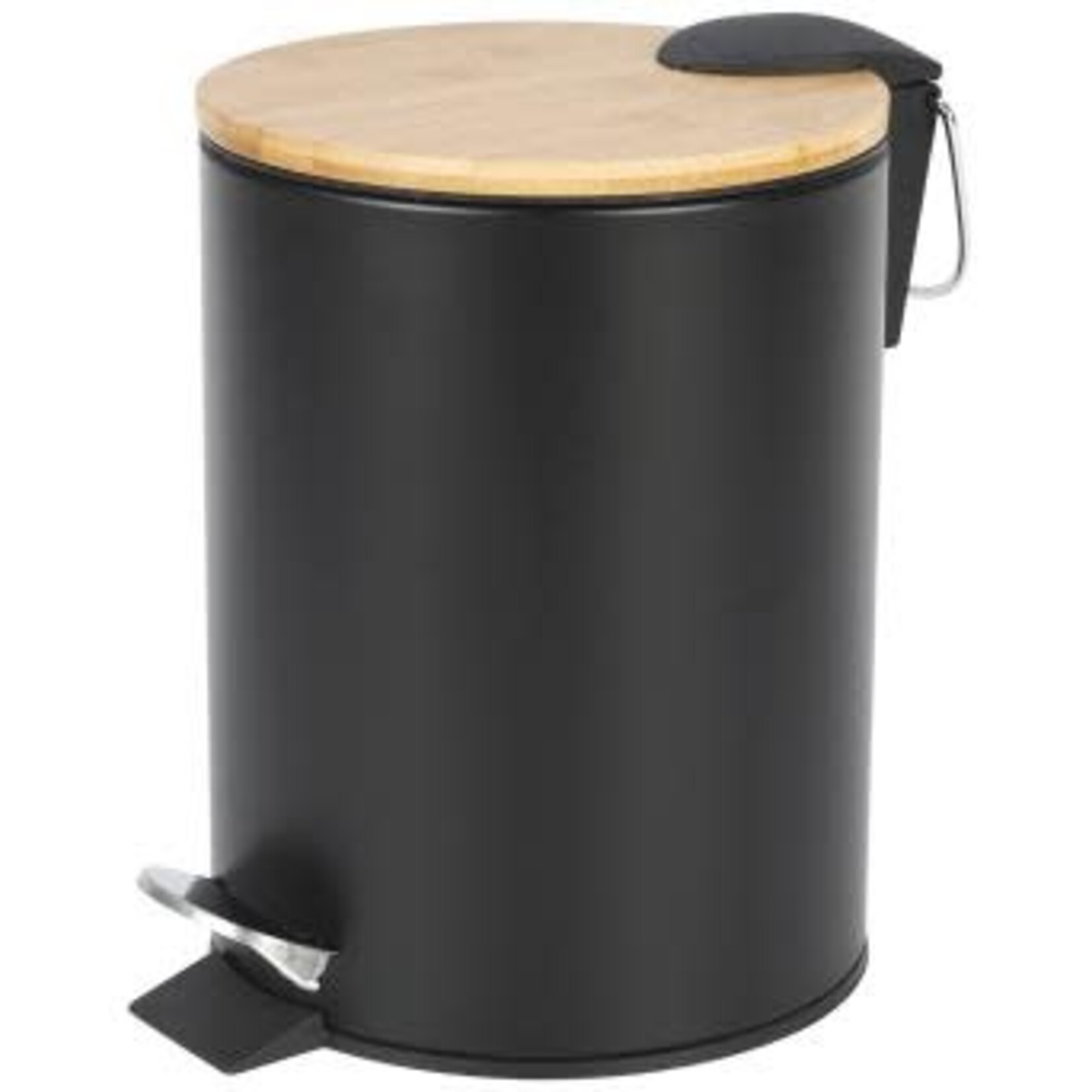 ITY INTERNATIONAL 5L Round Stainless Steel Step on Can, Bamboo