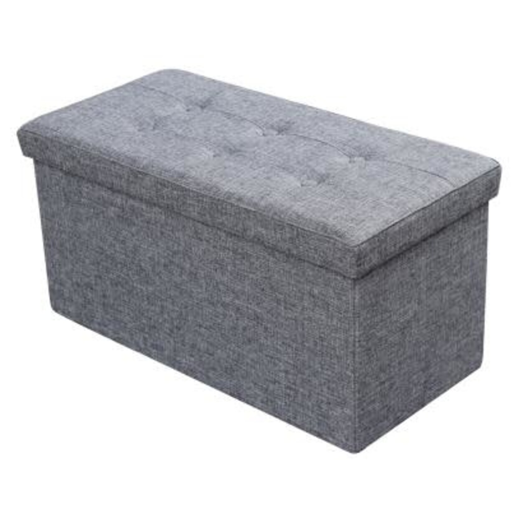 ITY INTERNATIONAL Large Grey Fabric Folding Storage Ottoman