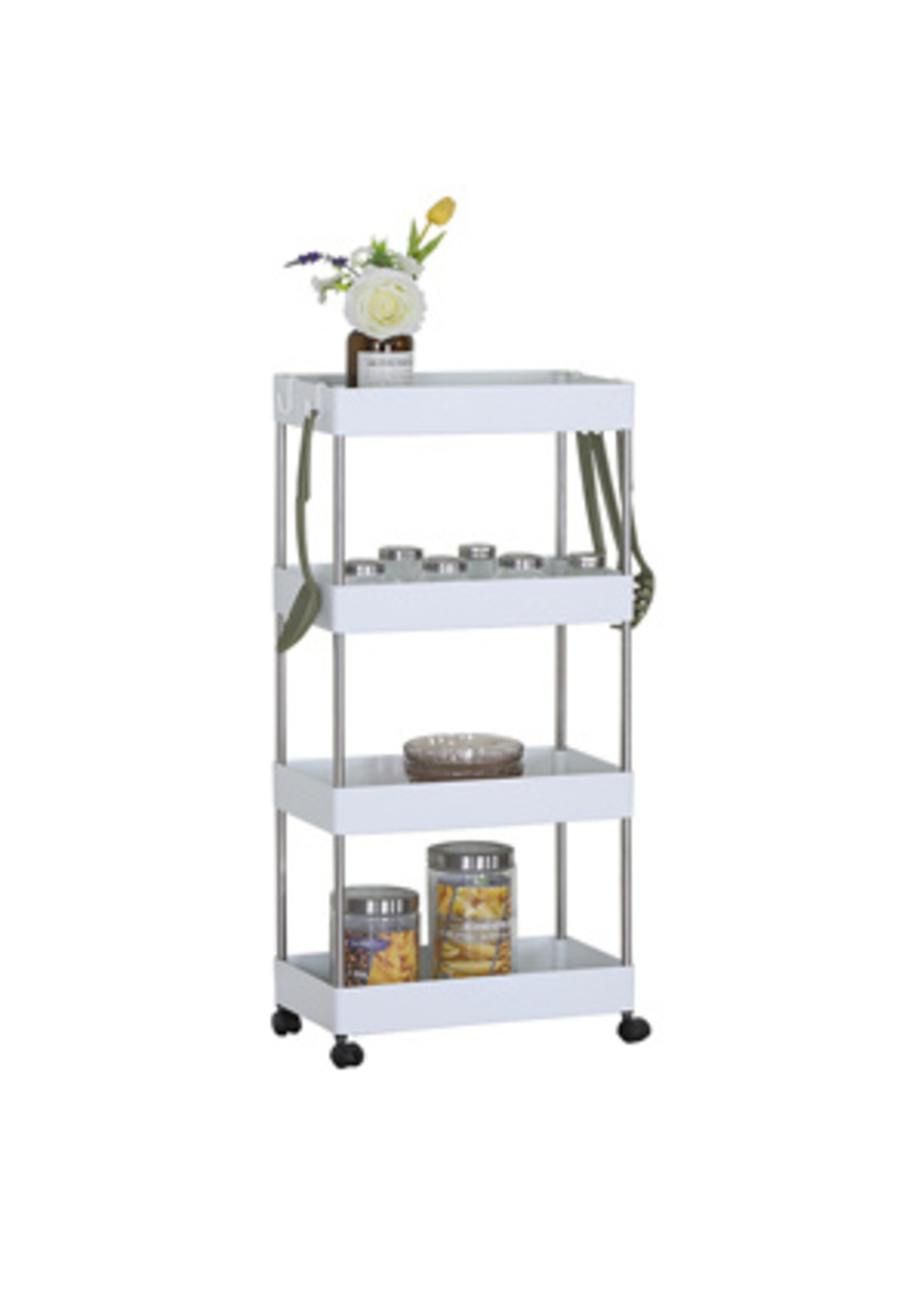 4TIER PLASTIC & METAL KITCHEN RACK