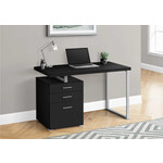 COMPUTER DESK - 48"L / BLACK / SILVER METAL / L/R FACE